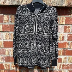 Patterned Zipper Sweater